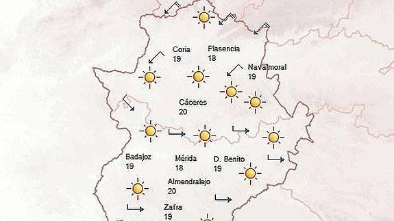 Ligero descenso de las temperaturas máximas Extremadura