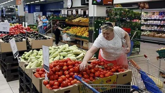 Los supermercados rusos ya no tienen productos alimentarios de la UE.