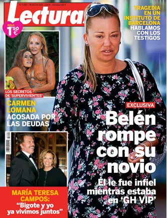 Portada de la revista Lecturas en la que se da a conocer la ruptura de Belén Esteban y Miguel