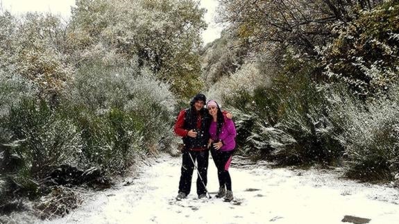 Nieve caída este fin de semana en las zonas más altas del Valle del Ambroz::