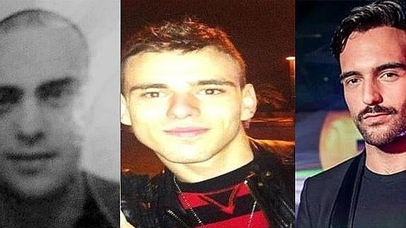 Manuel Fofo (izq.), Luca Varani, la víctima, y Marco Prato 