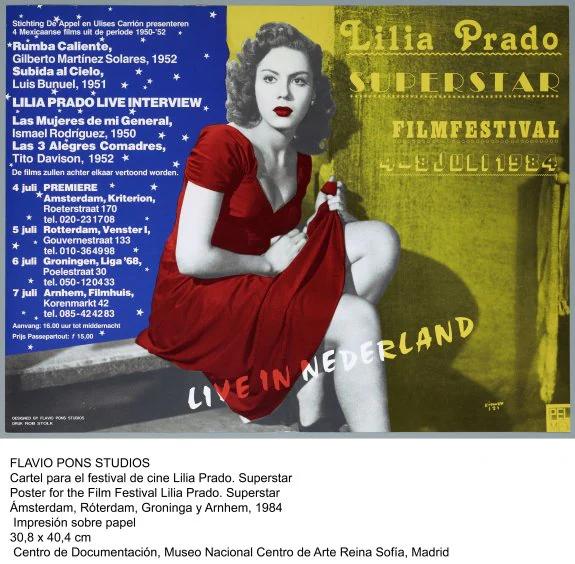 Cartel para el festival de cine Lilia Prado Superstar (1984). Las obras de 1975. 