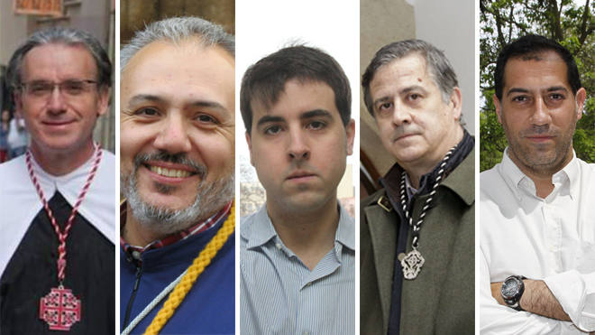 J. Manuel Caballero, Eloy Remedios, Julián Paniagua, Jesús Sellers y Alonso Corrales