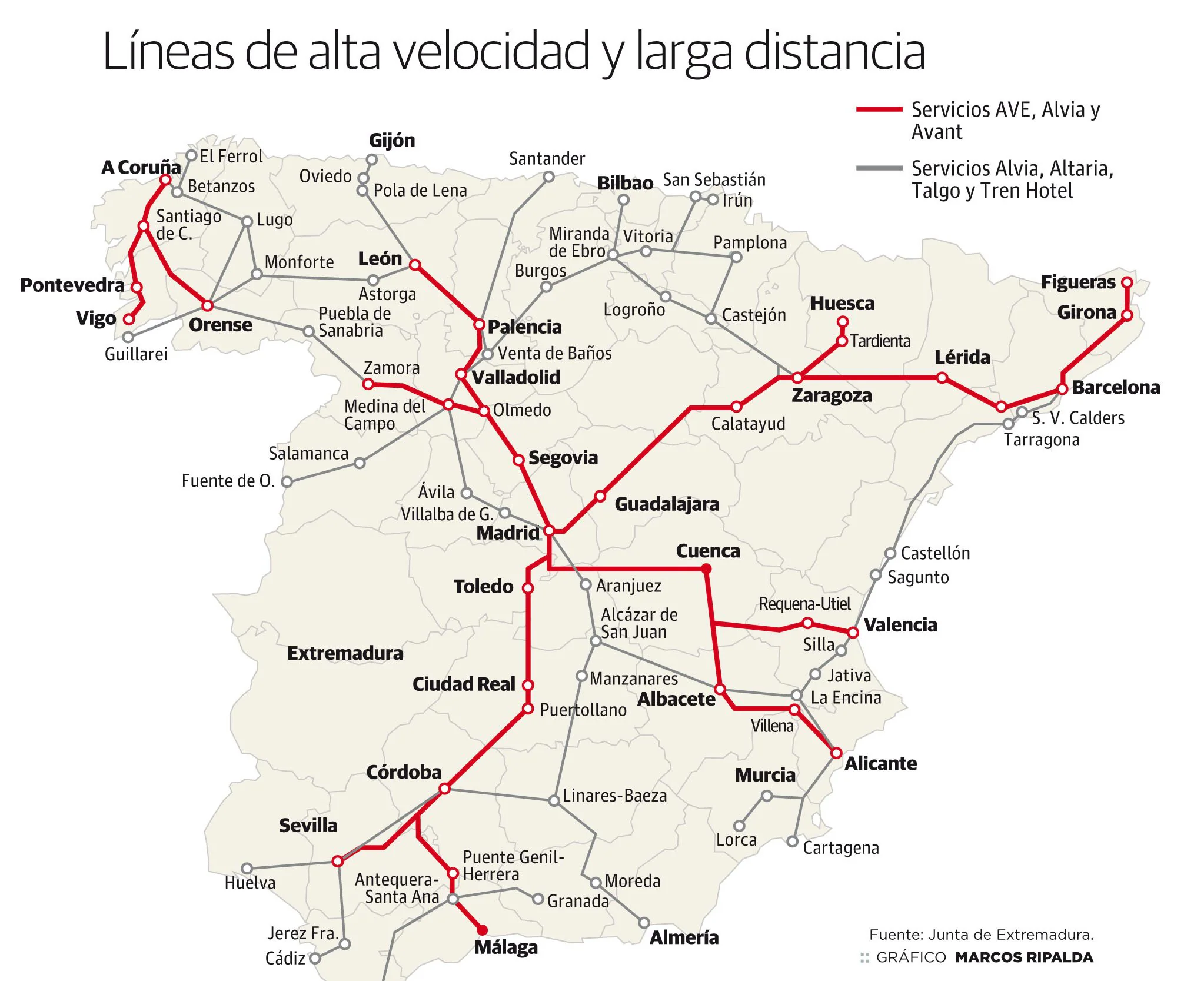 Cuatro claves que hacen del tren extremeño el peor de España