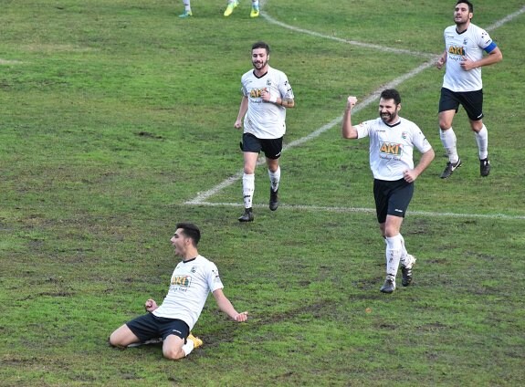 Alberto Núñez celebra uno de sus dos últimos goles con la UPP. :: PALMA