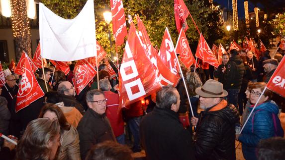Imagen de los manifestantes en Badajoz.