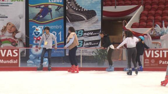 Navidad sobre patines de hielo