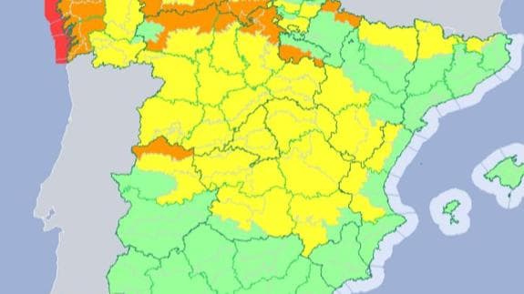 Alerta por viento, lluvia y nieve en la provincia de Cáceres