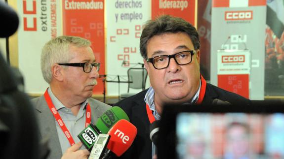 Julián Carretero , junto a Ignacio Fernández Toxo, se despide hoy omo secretario general de CC OO Extremadura