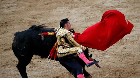 Talavante fue corneado este miércoles en Las Ventas.