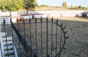 UN COSO CENTENARIO. Imagen de la plaza de toros de Puebla de Sancho Pérez, construida en el siglo XIV junto a la ermita de Nuestra Señora de Belén. / VÍCTOR PAVÓN.