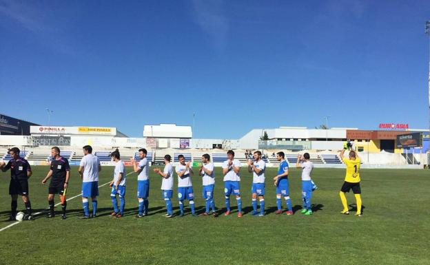 El Zafra Atlético antes de disputar el partido contra el Campanario 