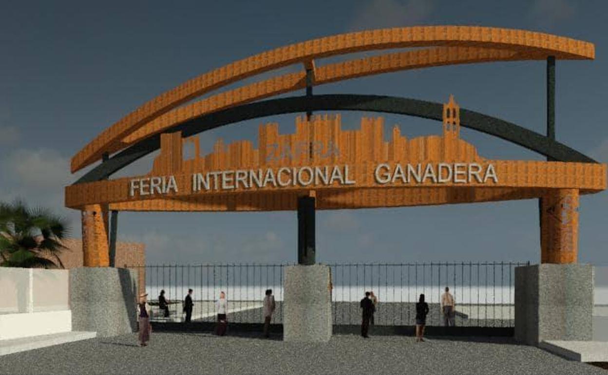 Maqueta de lo que será la nueva portada junto a las dependencias de la Policía Local 