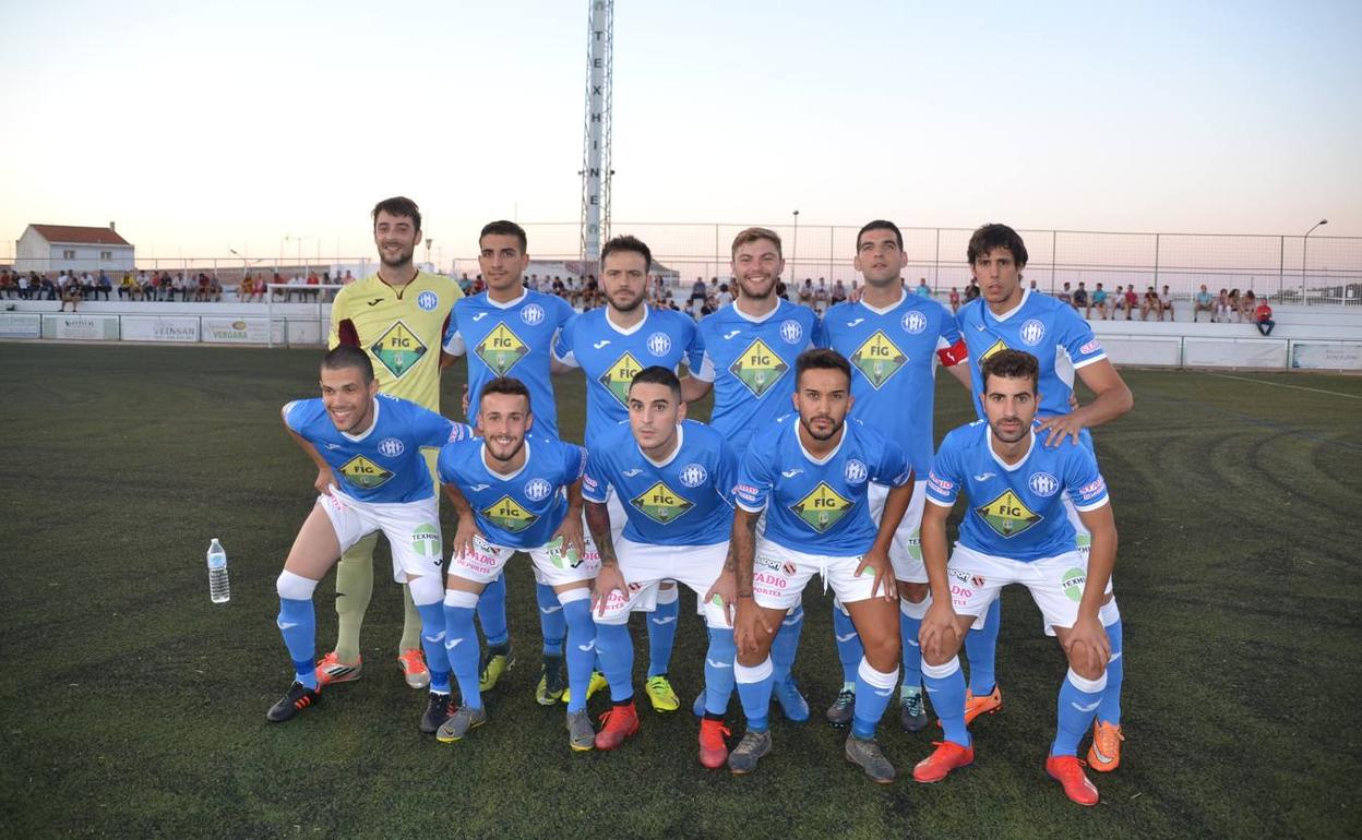 Once inicial que disputó el primer partido del Trofeo Villa de Los Santos en el campo santeño 