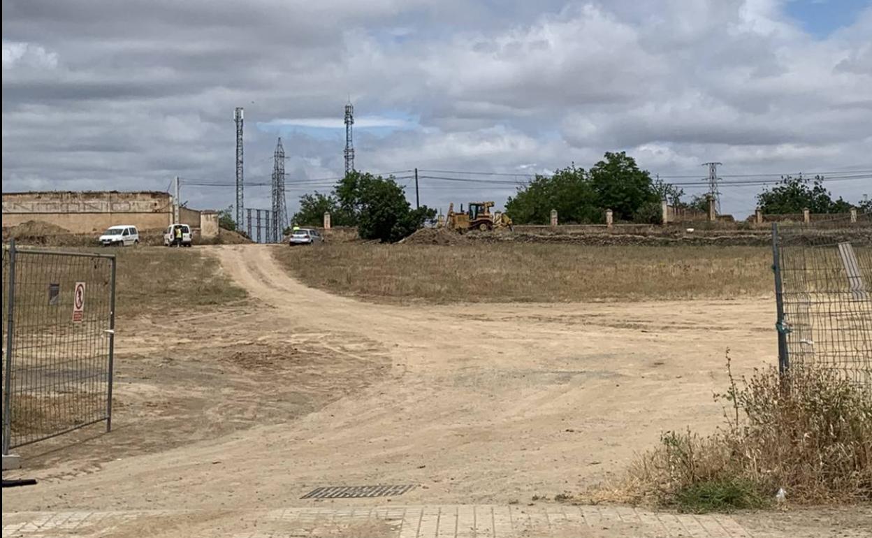 Entrada a las obras cerca de la Tore de San Francisco 
