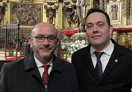 Manuel Rodríguez junto al presidnete de la Junta Local de Hermandades y Cofradías de Zafra