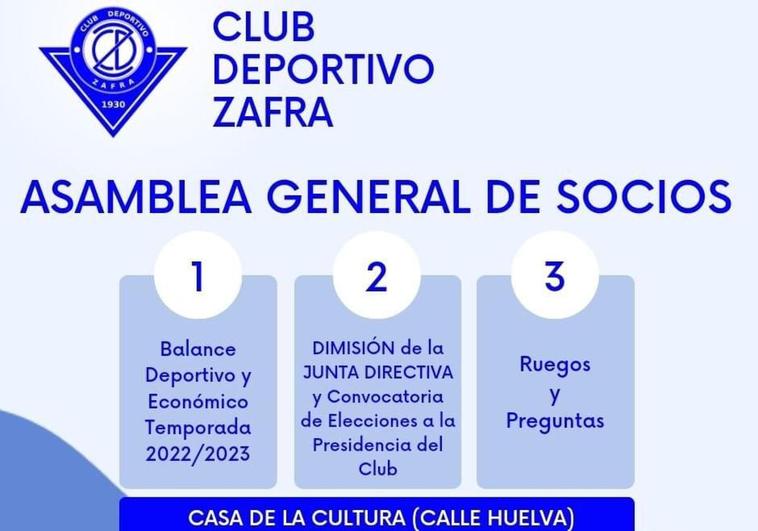 El Club Deportivo Zafra decide este viernes su futuro
