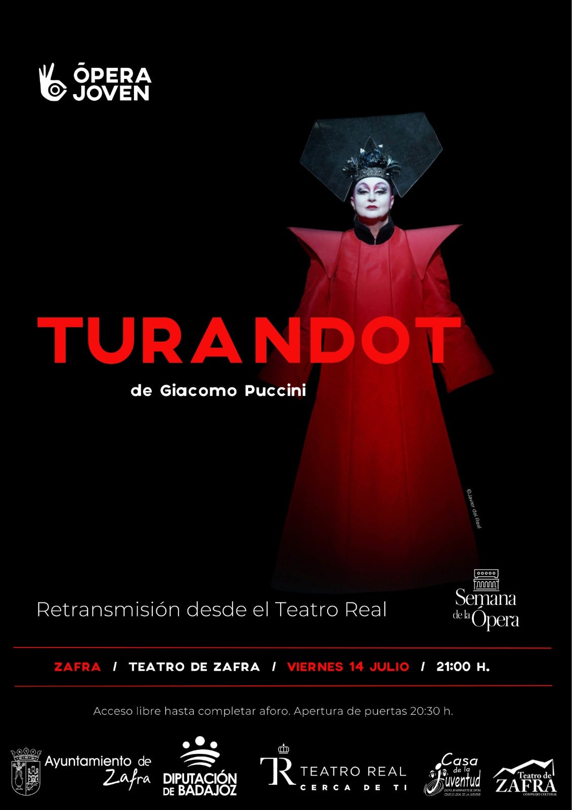 La ópera 'Turandot' del Palacio Real podrá verse en el Teatro de Zafra en pantalla grande