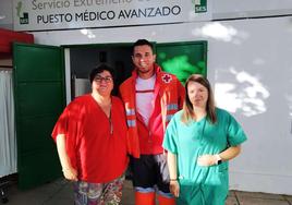 LA enfermera Gema Rodríguez y personal médico