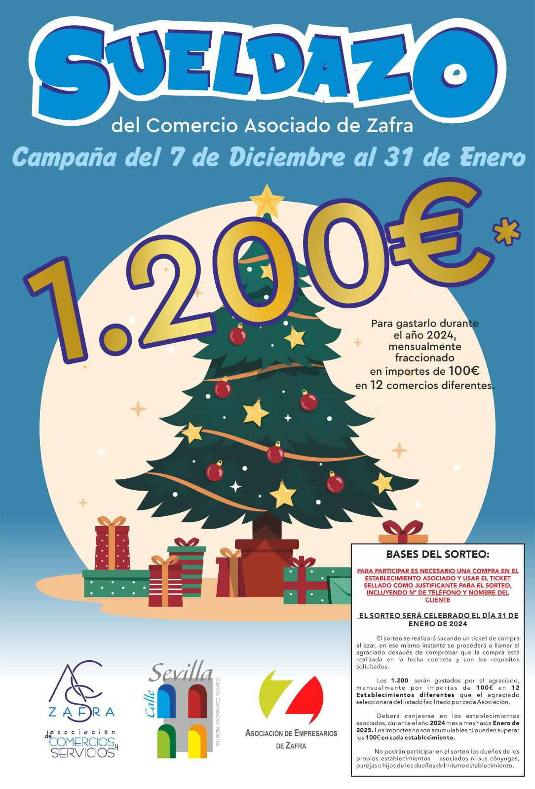 El comercio asociado de Zafra sortea 1.200 euros en su campaña de Navidad