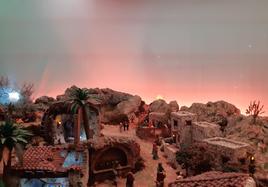 Un detalle del belén de la familia Hernández Pérez