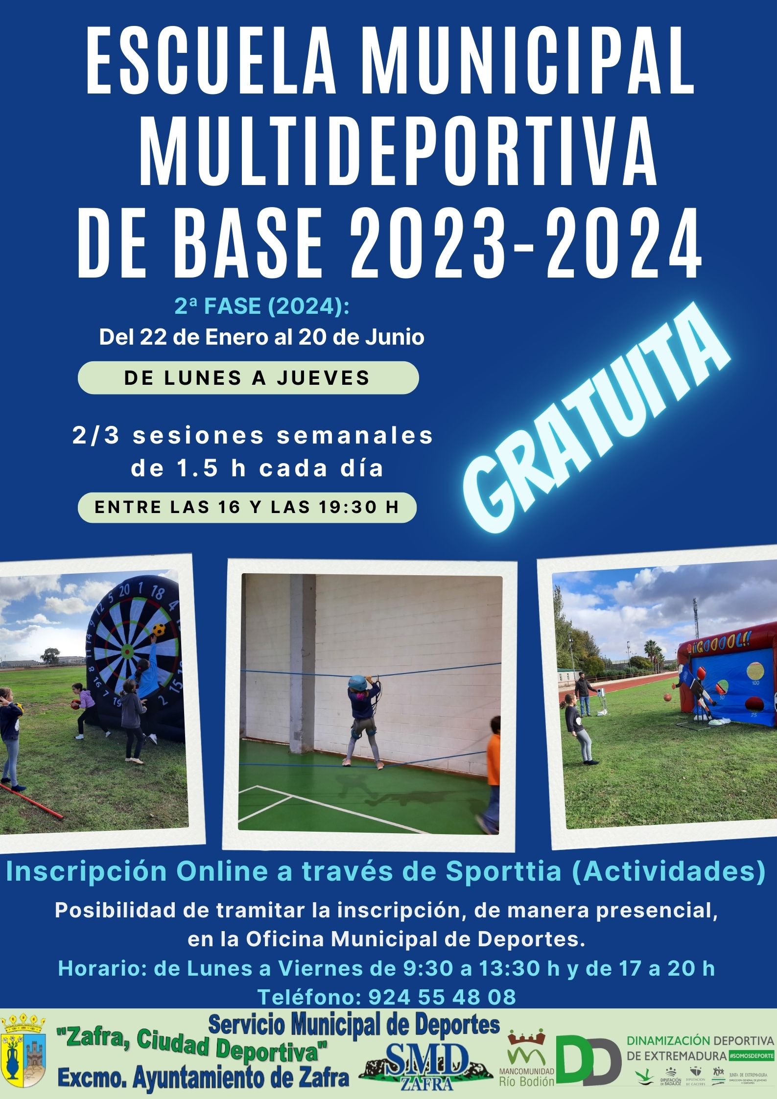 La segunda fase de la Escuela Municipal Multideportiva se desarrollará del 22 de enero al 20 de junio