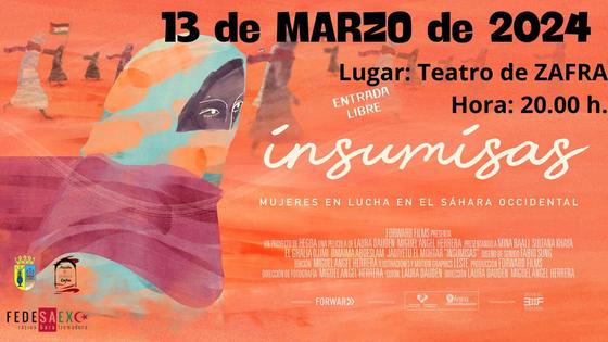 El documental 'Insumisas. Mujeres en lucha en el Sáhara ocupado' será proyectado hoy miércoles en el teatro