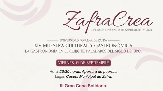 Zafra Crea se clausura este viernes con una cena solidaria muy ochentera