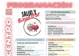 Cartel informativo de las distintas actividades