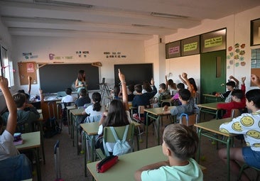 El alumnado en una de las aulas el primer día