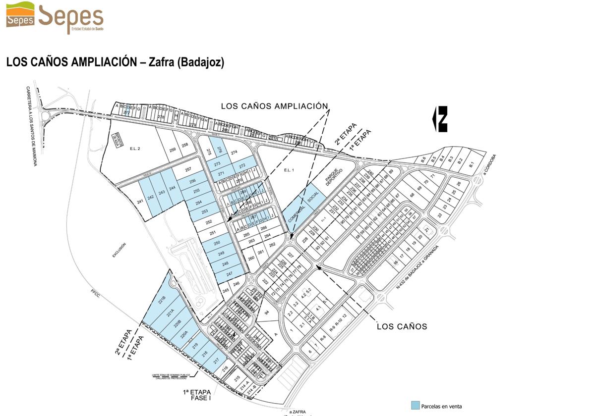 SEPES comercializa 41 parcelas de la actuación 'Los Caños Ampliación' en Zafra