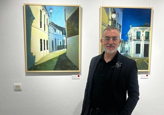 Joaquín Montero en su exposición del 'Mataderino'