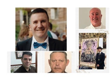 El pregonero junto a los homenajeados