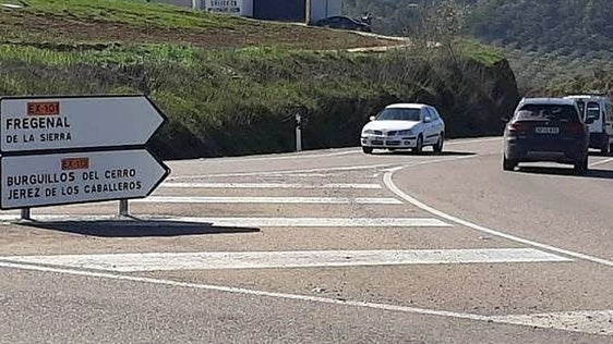Un tramo de la carretera Zafra-Jerez