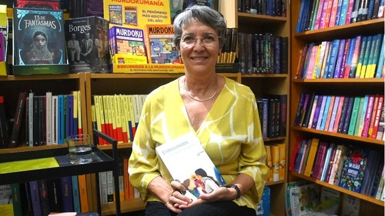 La escritora durante lapresentación