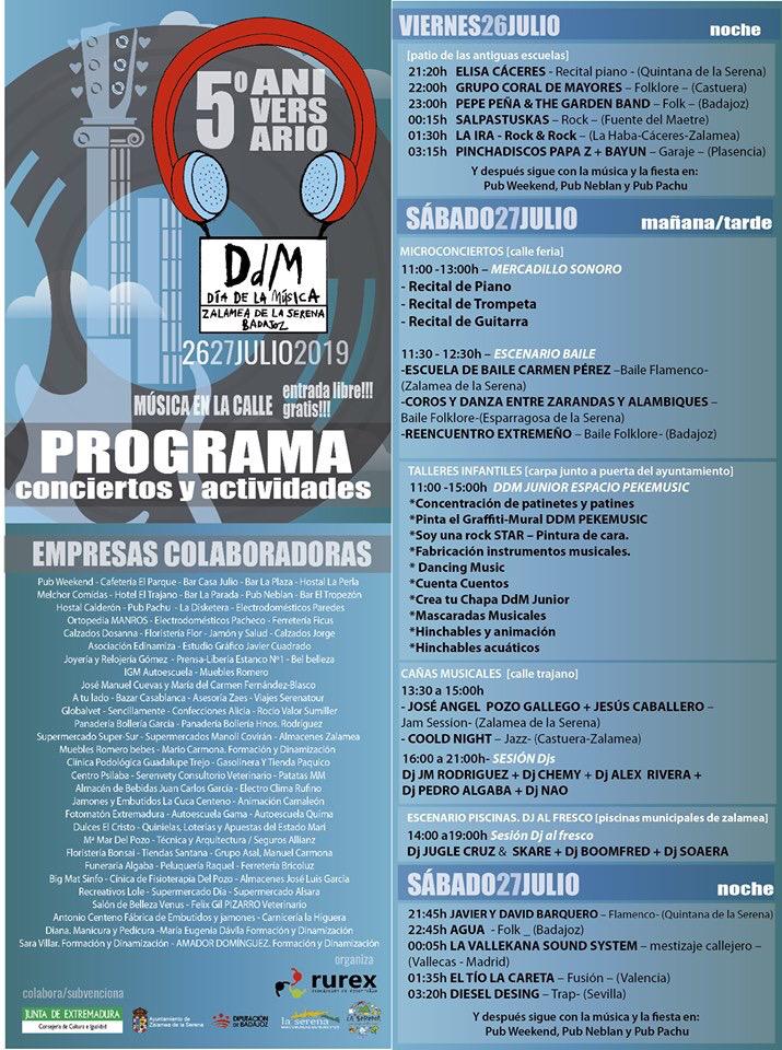 La programación de los dos días de festival 