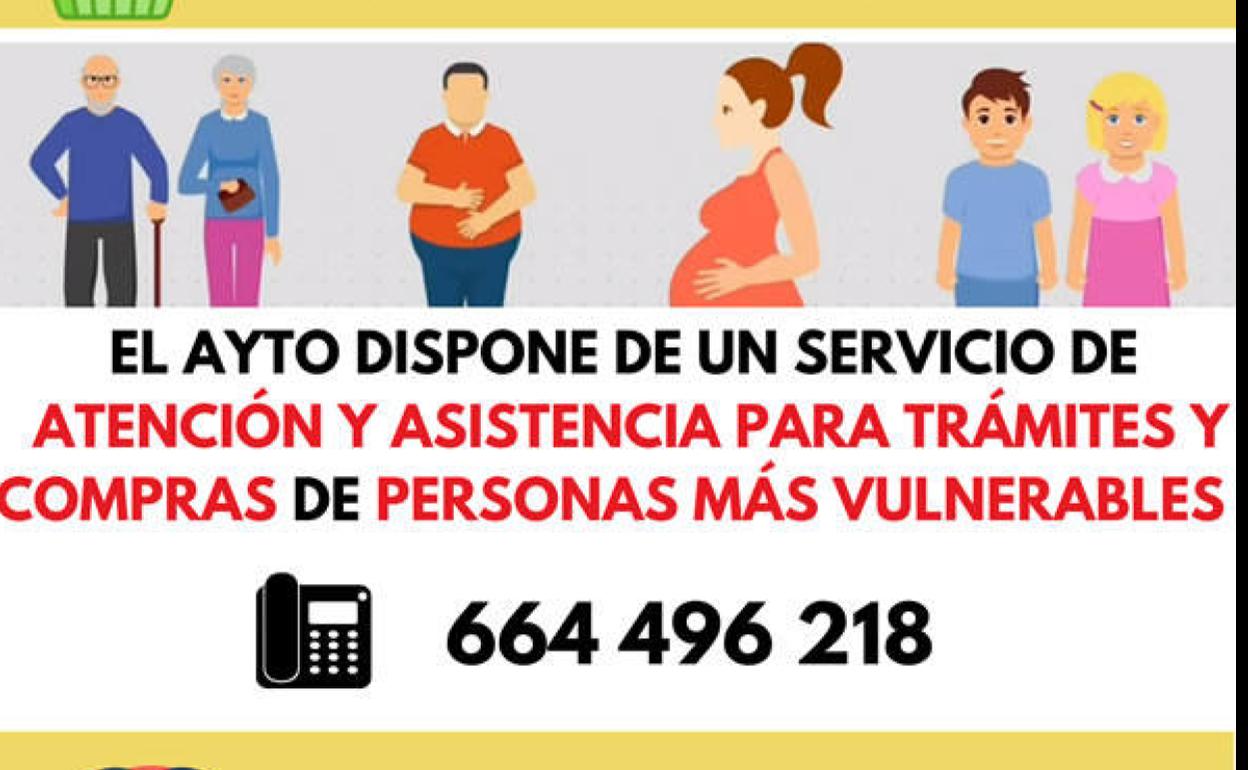 El ayuntamiento ofrece un servicio de asistencia para compras de primera necesidad