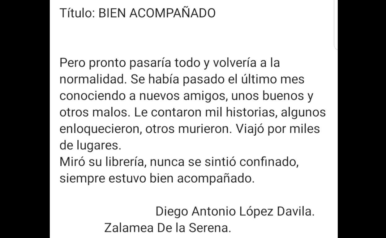 Diego Antonio López gana el concurso 'Serena tu mente'