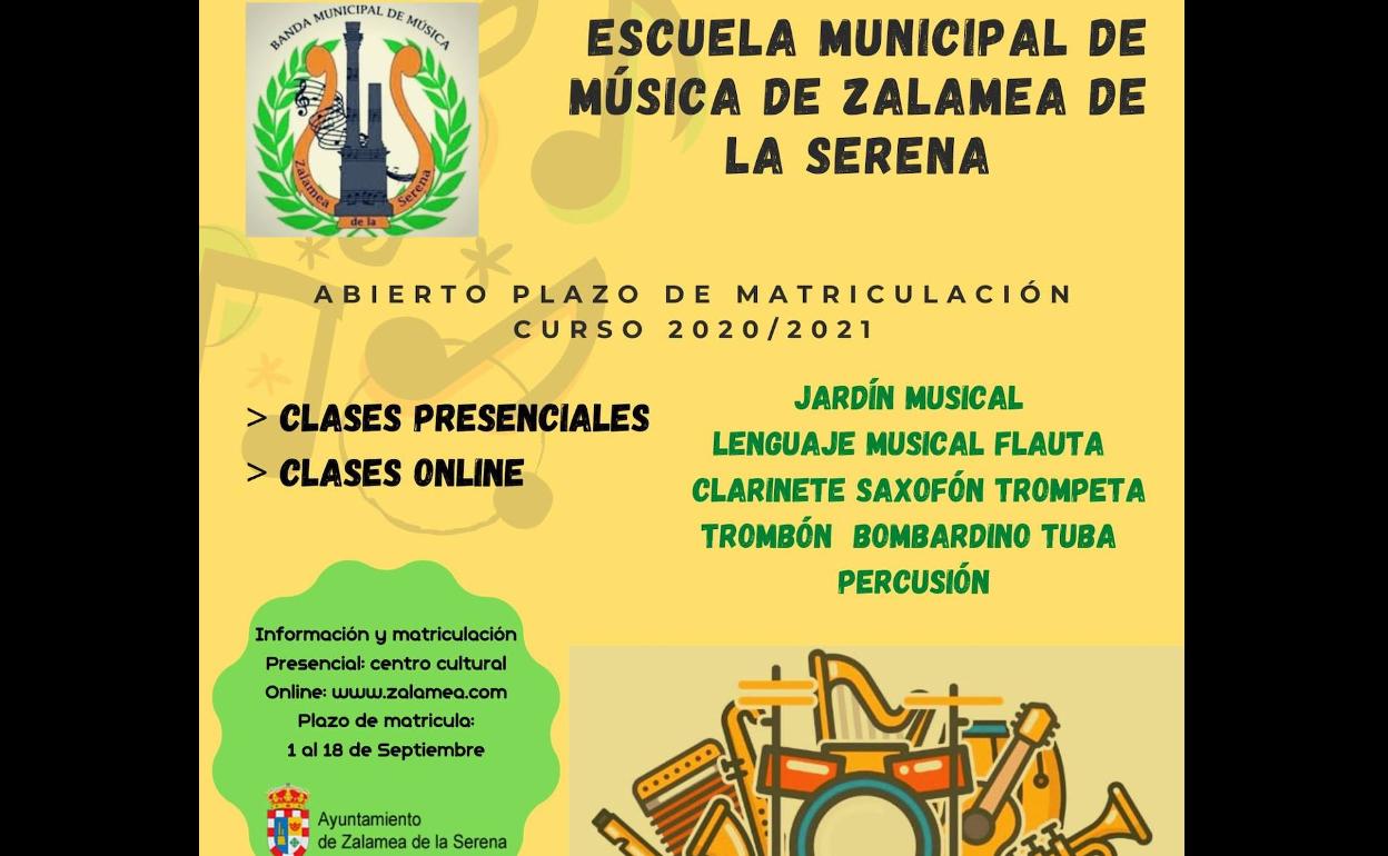 La Escuela y Banda de Música Municipal de la Zalamea abre el plazo de inscripción para el próximo curso 2020/2021