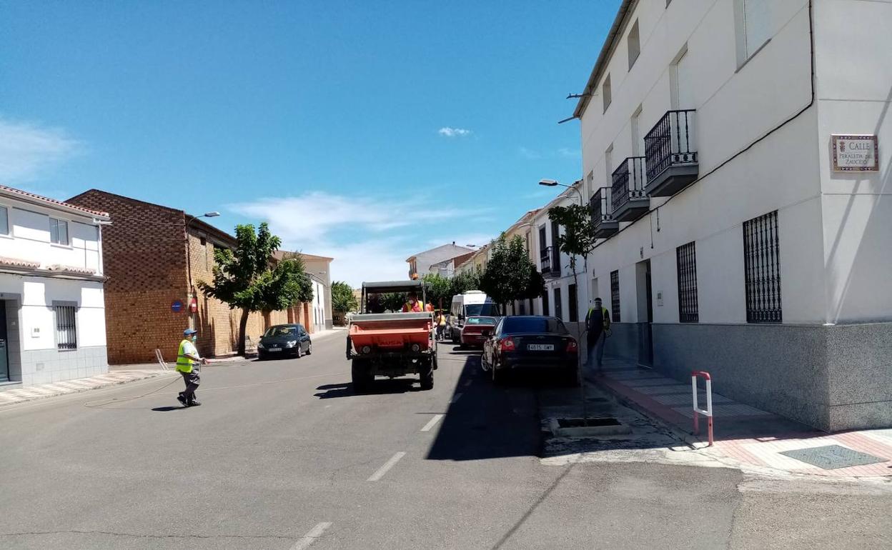 Desinfección de la calles de la localidad 