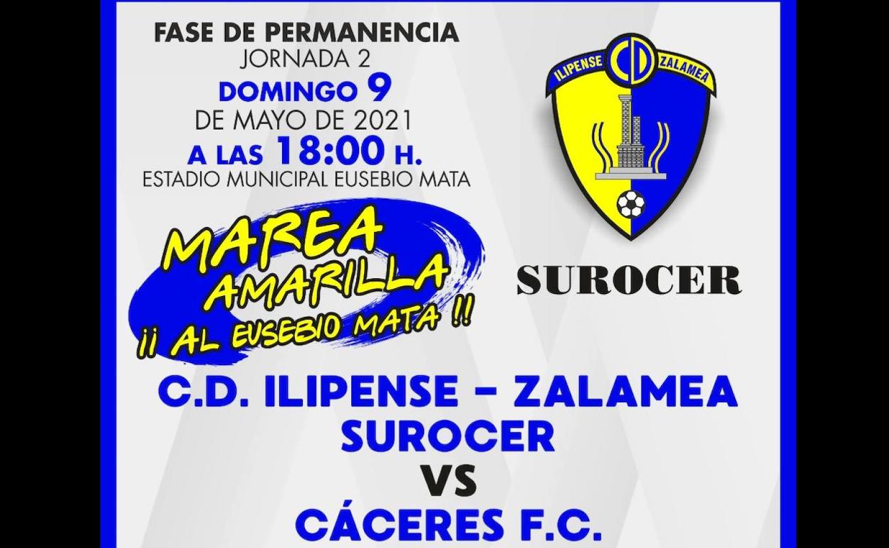 El Ilipense Zalamea juega este domingo contra el Cáceres F. C. en el Eusebio Mata el segundo partido de la fase de permanencia