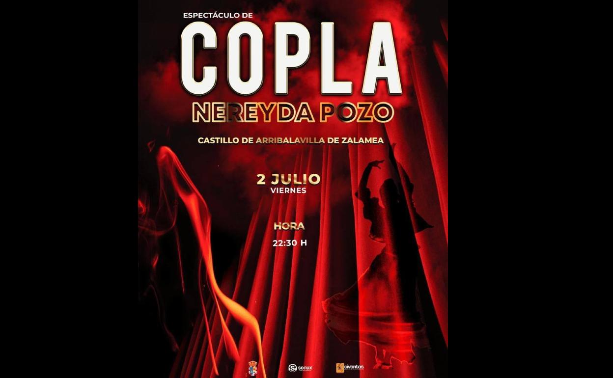 El Castillo de Arribalavilla acoge mañana un espectáculo de copla a cargo de Nereyda Pozo