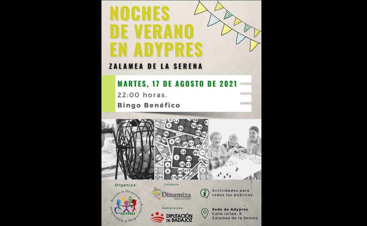 La sede de ADYPRES acoge esta noche un 'Bingo Benéfico'