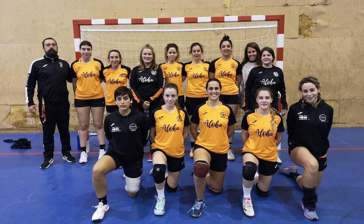 Foto de equipo del BM Surocer Zalamea en el anterior partido frente al C.P. Paideuterion