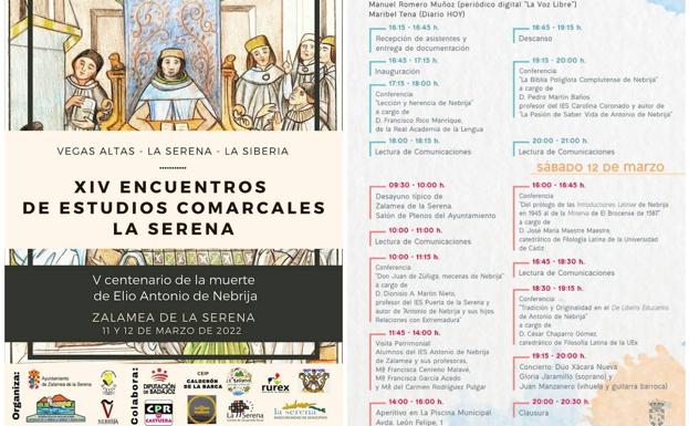 Cartek y programación de los XIV Encuentros de estudios comarcales La Serena