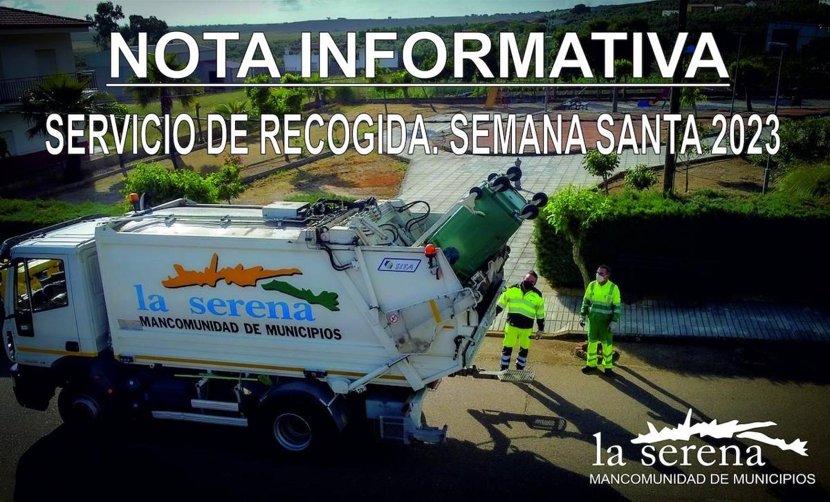 Cambios en el horario de la recogida de residuos durante la Semana Santa