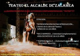 Inscripciones abiertas para las actividades paralelas al teatro 'El alcalde de Zalamea'