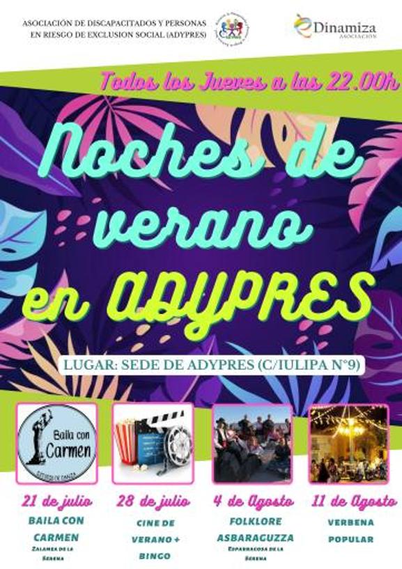La sede de ADYPRES acoge el programa de dinamización 'Noches de Verano en ADYPRES'