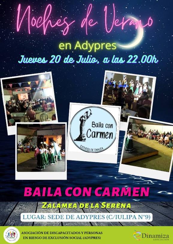 'Baila con Carmen' abre el programa 'Noches de Verano en ADYPRES'