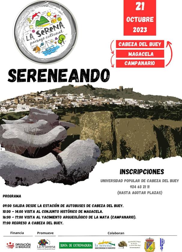 Imagen principal - 'Sereneando 2023' da a conocer Zalamea y el yacimiento arqueológico Cancho Roano